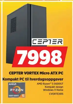POWER CEPTER VORTEX Micro ATX PC, NOK 7998 tilbud