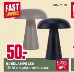 Europris BORDLAMPE LED, NOK 50 tilbud