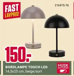 Europris BORDLAMPE TOUCH LED, NOK 150 tilbud