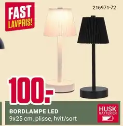 Europris BORDLAMPE LED, NOK 100 tilbud