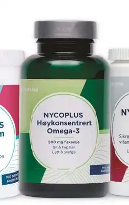 Vitusapotek Nycoplus Høykonsentrert Omega-3, 500 mg, NOK 155.5 tilbud