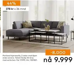 Skeidar Portland hjørnesofa, NOK 9999 tilbud