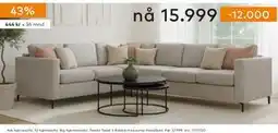 Skeidar Ask hjørnesofa, NOK 15999 tilbud