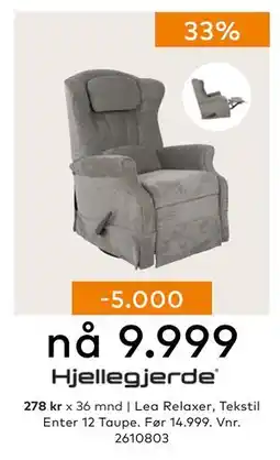 Skeidar Lea Relaxer, NOK 9999 tilbud