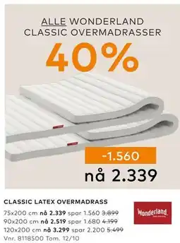 Skeidar CLASSIC LATEX OVERMADRASS tilbud