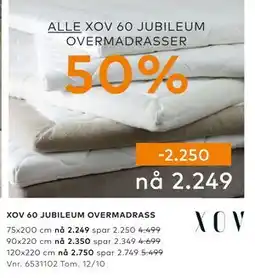 Skeidar ALLE XOV 60 JUBILEUM OVERMADRASSER tilbud