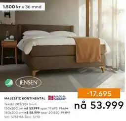 Skeidar MAJESTIC KONTINENTAL tilbud