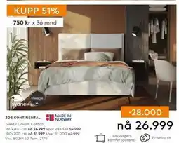 Skeidar ZOE KONTINENTAL tilbud