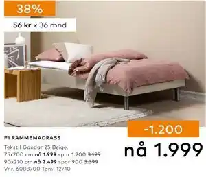 Skeidar F1 RAMMEMADRASS tilbud