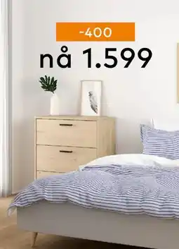Skeidar Sofia kommode 3 skuffer, NOK 1599 tilbud