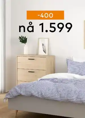 Skeidar Sofia kommode 3 skuffer, NOK 1599 tilbud