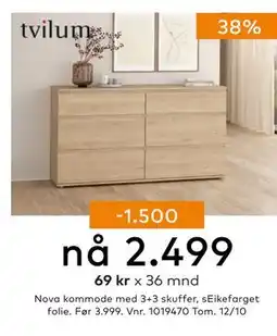 Skeidar Nova kommode, NOK 2499 tilbud