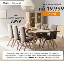 Skeidar Chilli spisestol, NOK 3999 tilbud