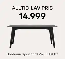 Skeidar Bordeaux spisebord, NOK 14999 tilbud