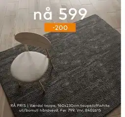 Skeidar Værdal teppe, NOK 599 tilbud