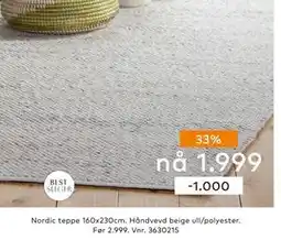 Skeidar Nordic teppe, NOK 1999 tilbud