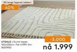 Skeidar Surat teppe, NOK 1999 tilbud