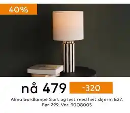 Skeidar Alma bordlampe, NOK 479 tilbud