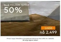 Skeidar Philson teppe, NOK 2499 tilbud