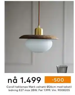Skeidar Caroll taklampe, NOK 1499 tilbud
