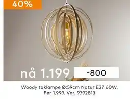 Skeidar Woody taklampe, NOK 1199 tilbud