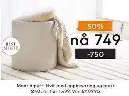 Skeidar Madrid puff, NOK 749 tilbud