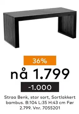 Skeidar Straa Benk, NOK 1799 tilbud
