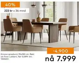 Skeidar Groove spisebord, NOK 7999 tilbud