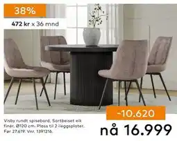 Skeidar Visby rundt spisebord, NOK 16999 tilbud