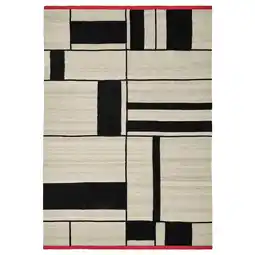 IKEA Rastplats Teppe, flatvevd, håndlaget beige/svart, 170x240 cm tilbud