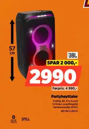 POWER Partyhøyttaler, NOK 2990 tilbud