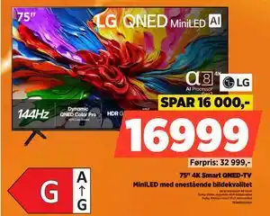 POWER 75 4K Smart QNED-TV, NOK 16999 tilbud
