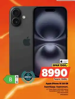 POWER Apple iPhone 16 128 GB, NOK 8990 tilbud