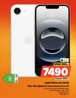 POWER Apple iPhone 16e 128 GB, NOK 7490 tilbud