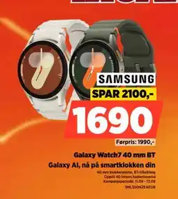POWER Galaxy Watch7 40 mm BT, NOK 1690 tilbud