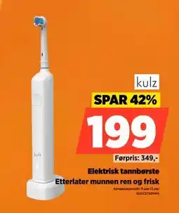 POWER Elektrisk tannbørste, NOK 199 tilbud