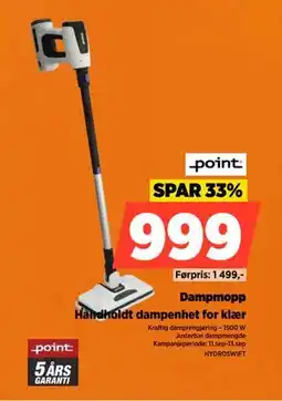 POWER Dampmopp, NOK 999 tilbud
