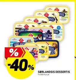Bunnpris SØRLANDSIS DESSERTIS tilbud