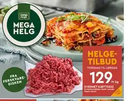 Coop Mega KVERNET KJØTTDEIG, NOK 129 tilbud