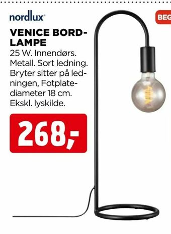 jem & fix Venice bordlampe tilbud