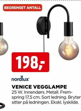 jem & fix Venice vegglampe tilbud