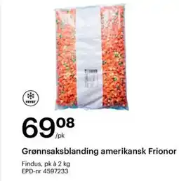 Storcash FINDUS Grønnsaksblanding amerikansk Frionor tilbud