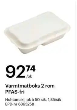 Storcash Varmtmatboks 2 rom PFAS-fri tilbud