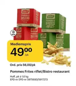Storcash Pommes Frites riflet/Bistro restaurant tilbud
