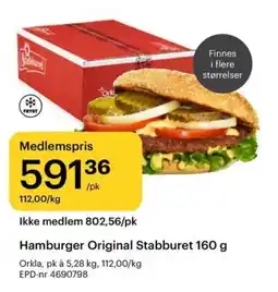 Storcash Hamburger Original Stabburet tilbud