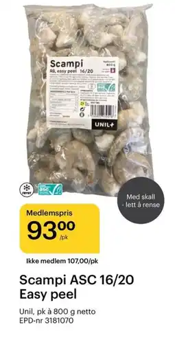 Storcash Scampi ASC 16/20 Easy peel tilbud