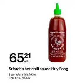 Storcash Sriracha hot chili sauce Huy Fong tilbud