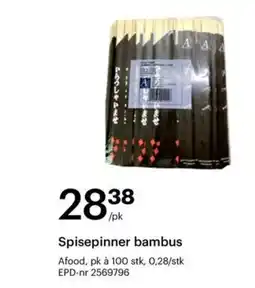Storcash Spisepinner bambus tilbud