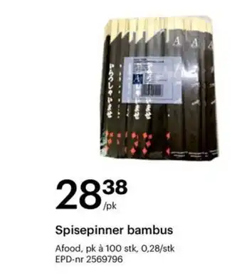 Storcash Spisepinner bambus tilbud