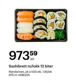 Storcash Sushibrett m/lokk 12 biter tilbud